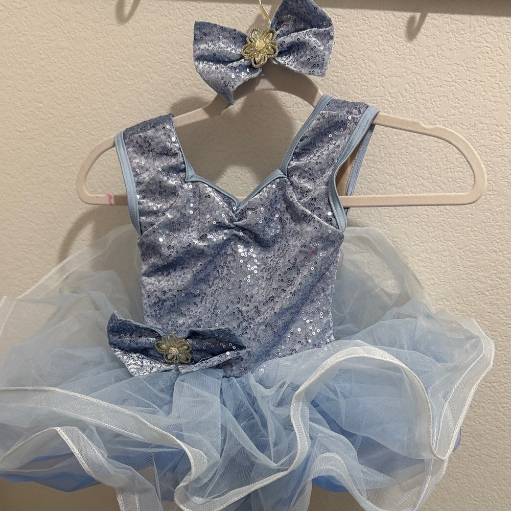 Weissman Glittering Blue and Silver Kids Dance Costume